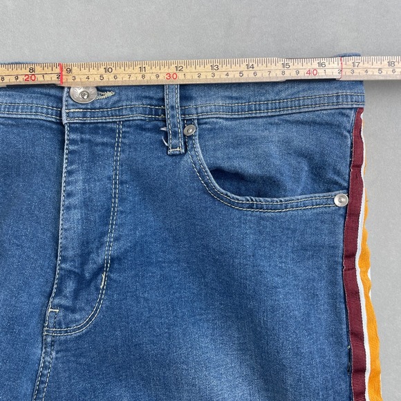 BDG Urban Outfitters Skinny Stretch Retro Stripe Jeans Blue Men 33 70s 80s Indie - Picture 8 of 10